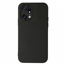 Telefoonhoesje voor Oppo Find X5 Pro Koolstofvezeltextuur Leereffect