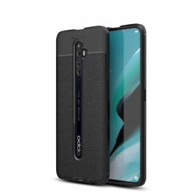 Hoesje voor Oppo Reno 2Z Dubbele Lijn Litchi Leder Effect