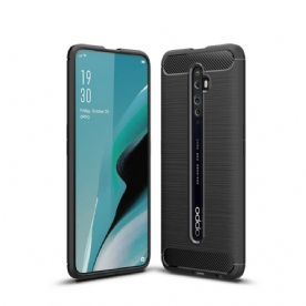 Hoesje voor Oppo Reno 2Z Geborstelde Koolstofvezel