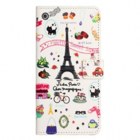 Flip Case voor iPhone 15 Zoet Parijs