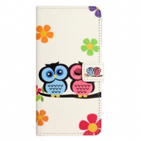 Folio-hoesje voor iPhone 15 Koppel Uilen