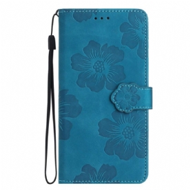 Leren Hoesje voor iPhone 15 Bloemenprint