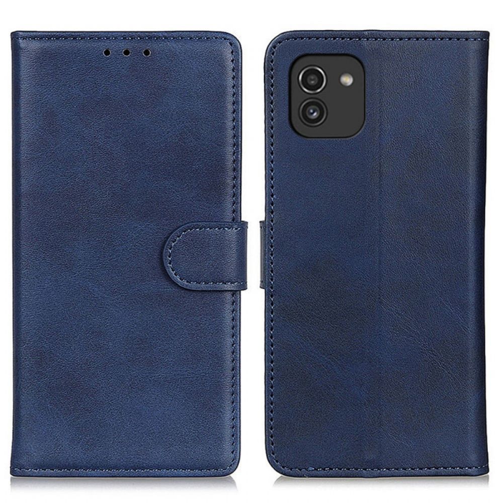 Folio-hoesje voor Samsung Galaxy A03 Mat Leereffect