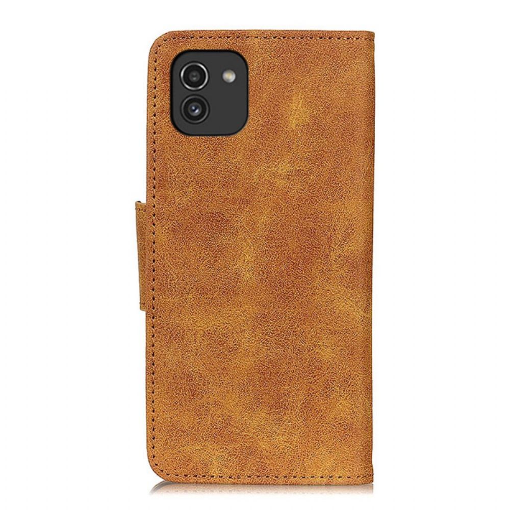 Folio-hoesje voor Samsung Galaxy A03 Vintage Splitleer