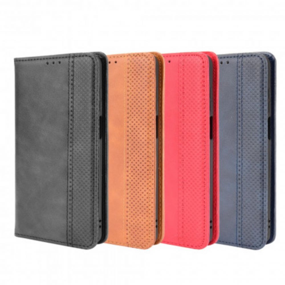 Bescherming Hoesje voor Motorola Edge 20 Lite Folio-hoesje Vintage Gestileerd Leereffect