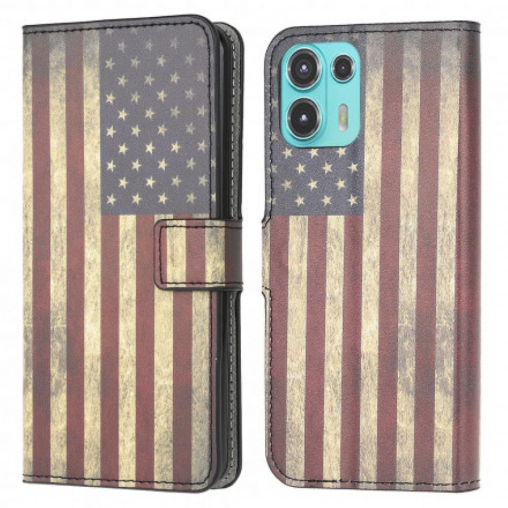 Folio-hoesje voor Motorola Edge 20 Lite Amerikaanse Vlag