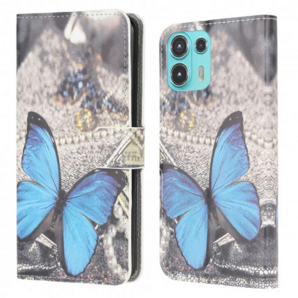 Folio-hoesje voor Motorola Edge 20 Lite Blauwe Vlinder