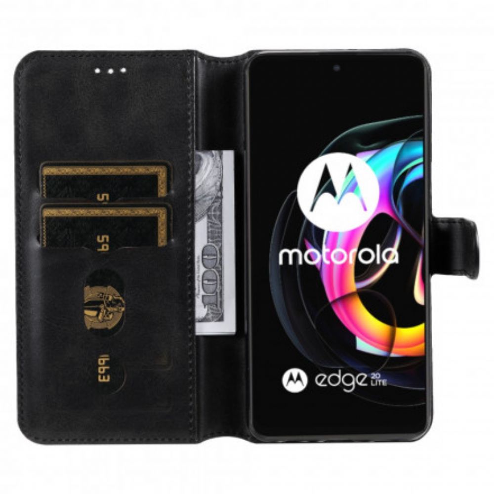 Folio-hoesje voor Motorola Edge 20 Lite Kunstleer Nieuwe Kleuren