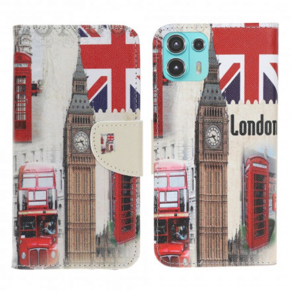 Folio-hoesje voor Motorola Edge 20 Lite Londen Leven