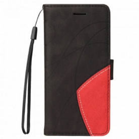 Folio-hoesje voor Motorola Edge 20 Lite Signature Tweekleurig Kunstleer