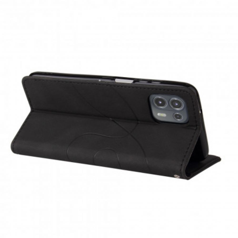 Folio-hoesje voor Motorola Edge 20 Lite Signature Tweekleurig Kunstleer