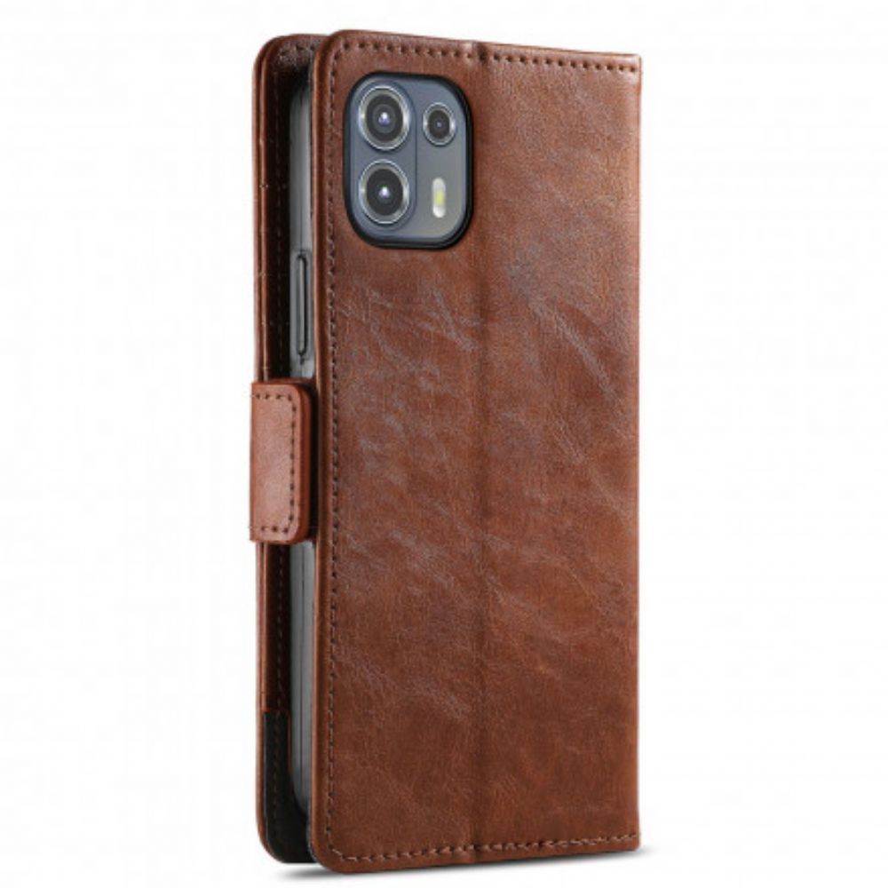 Folio-hoesje voor Motorola Edge 20 Lite Tweekleurige Dubbele Sluiting