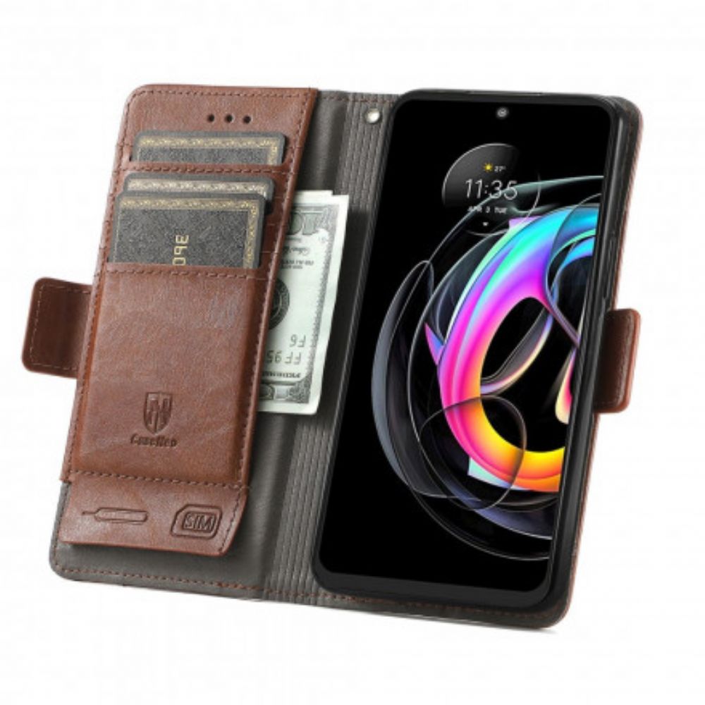 Folio-hoesje voor Motorola Edge 20 Lite Tweekleurige Dubbele Sluiting