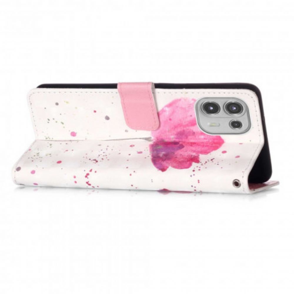 Hoesje Folio-hoesje voor Motorola Edge 20 Lite Aquarel Halster