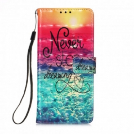 Leren Hoesje voor Motorola Edge 20 Lite Stop Nooit Met Dromen