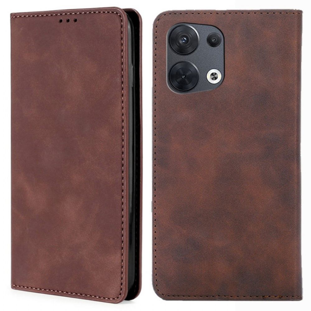 Bescherming Hoesje voor Oppo Reno 8 Folio-hoesje Ledereffect