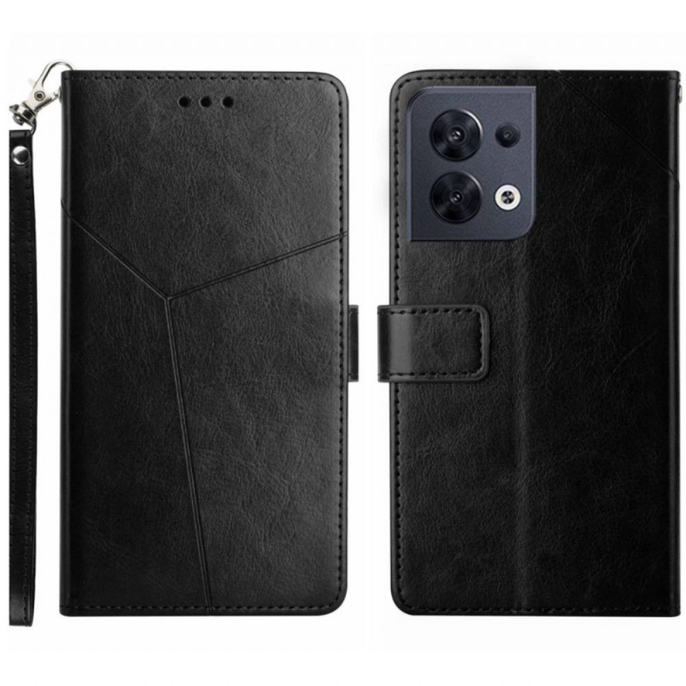 Flip Case voor Oppo Reno 8 Geo Y Design Lederen Stijl