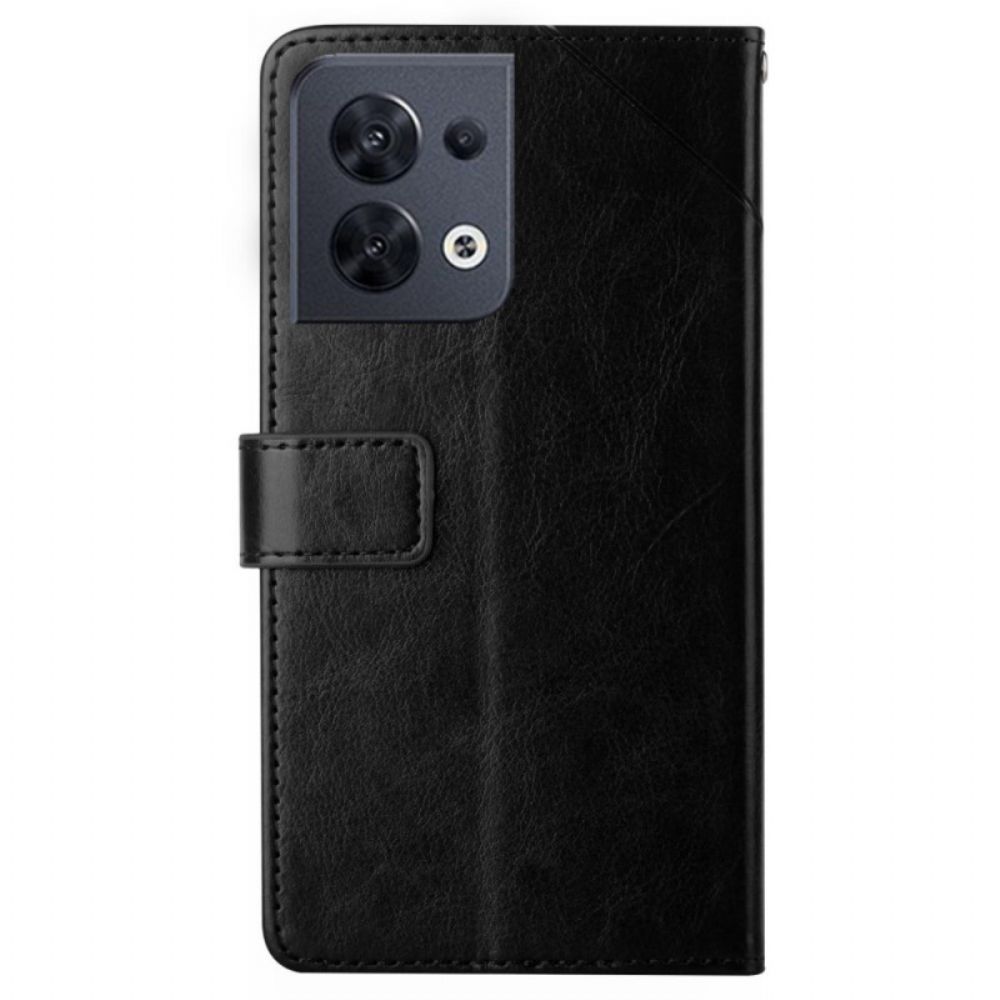 Flip Case voor Oppo Reno 8 Geo Y Design Lederen Stijl