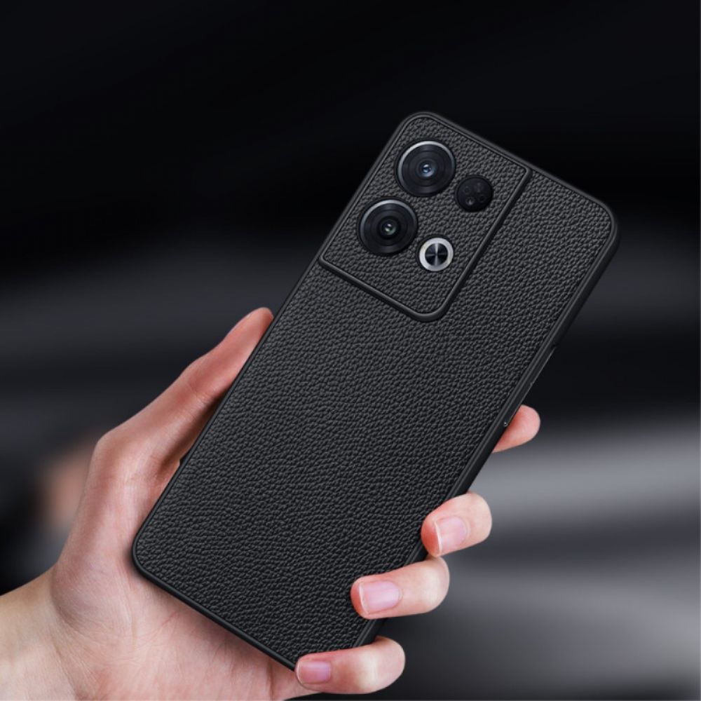 Hoesje voor Oppo Reno 8 Echt Litchi-leer