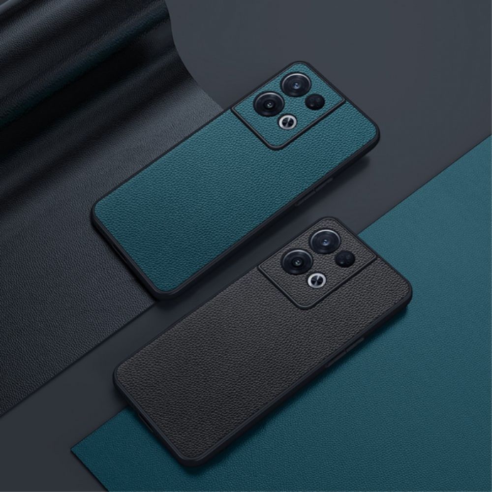 Hoesje voor Oppo Reno 8 Echt Litchi-leer