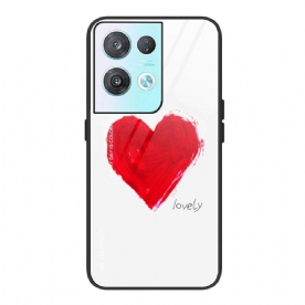 Hoesje voor Oppo Reno 8 Hart Gehard Glas