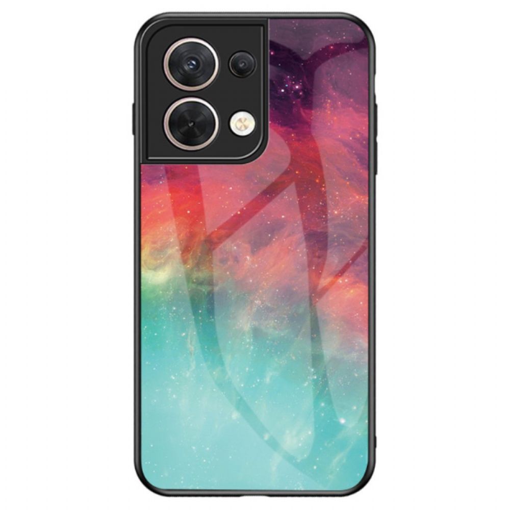 Hoesje voor Oppo Reno 8 Patroon Van Gehard Glas