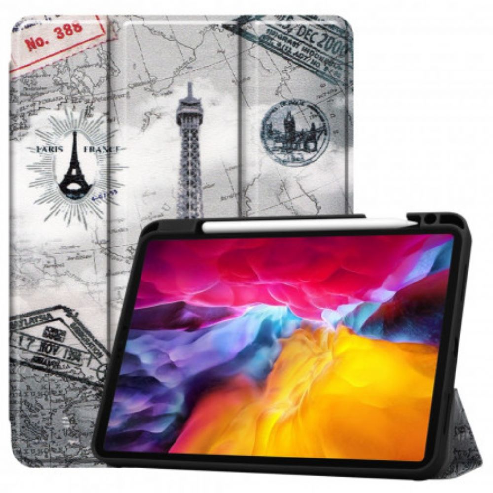 Bescherming Hoesje voor iPad Air (2022) (2020) / Pro 11" Eiffeltoren Stylus Houder