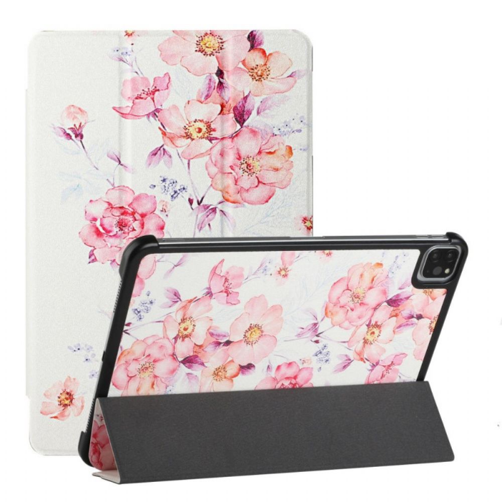 Bescherming Hoesje voor iPad Air (2022) (2020) / Pro 11" Faux Leer Met Bloemen