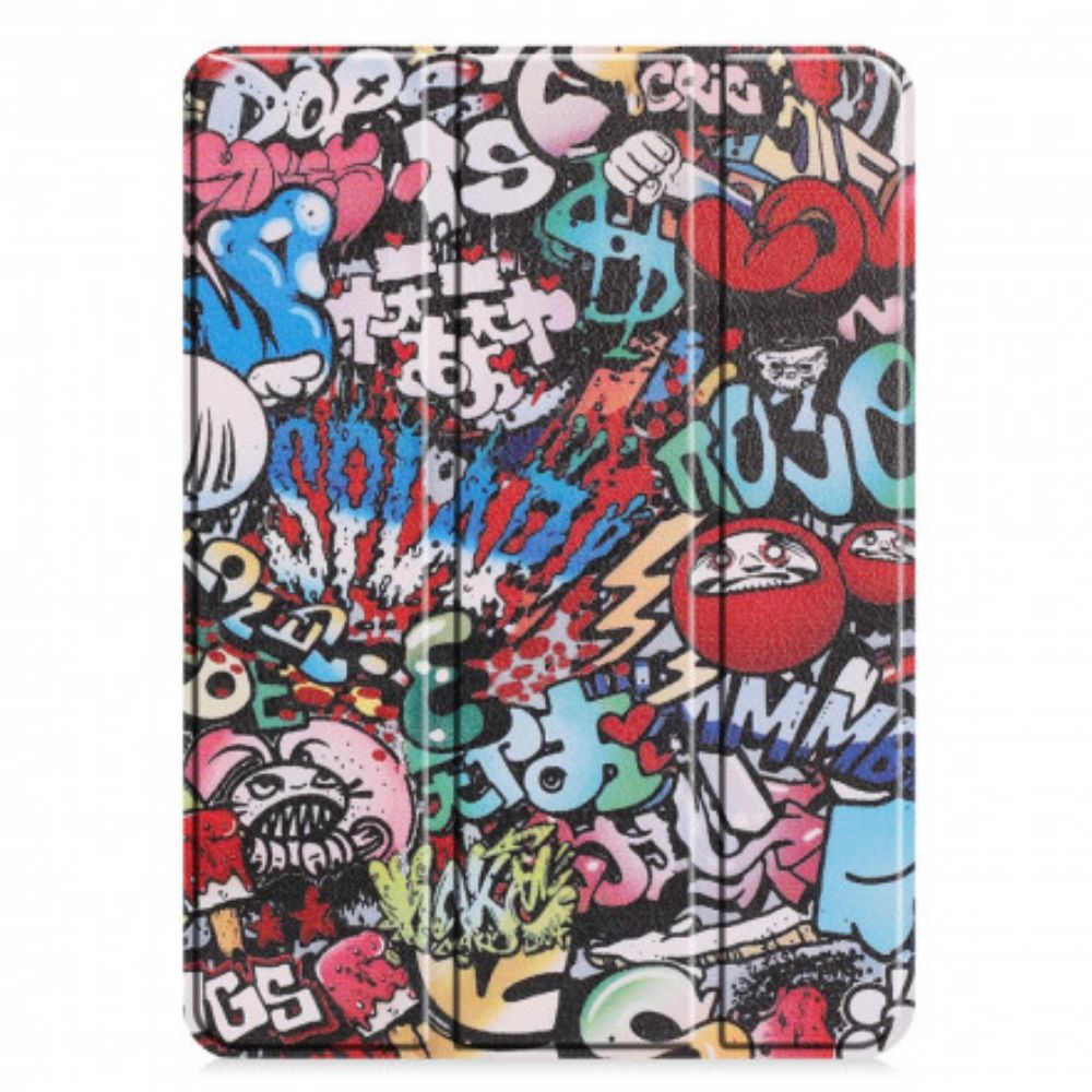 Bescherming Hoesje voor iPad Air (2022) (2020) / Pro 11" Graffiti Pennenhouder