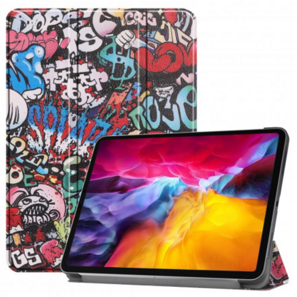 Bescherming Hoesje voor iPad Air (2022) (2020) / Pro 11" Graffiti Pennenhouder