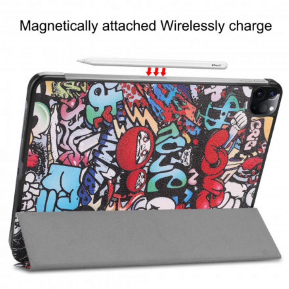 Bescherming Hoesje voor iPad Air (2022) (2020) / Pro 11" Graffiti Pennenhouder