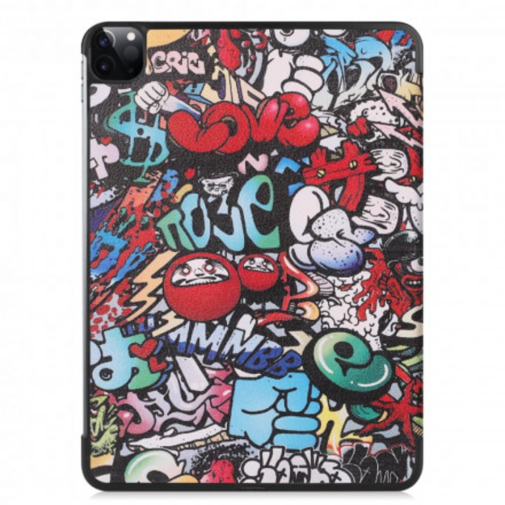 Bescherming Hoesje voor iPad Air (2022) (2020) / Pro 11" Graffiti Pennenhouder