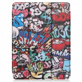 Bescherming Hoesje voor iPad Air (2022) (2020) / Pro 11" Graffiti Pennenhouder