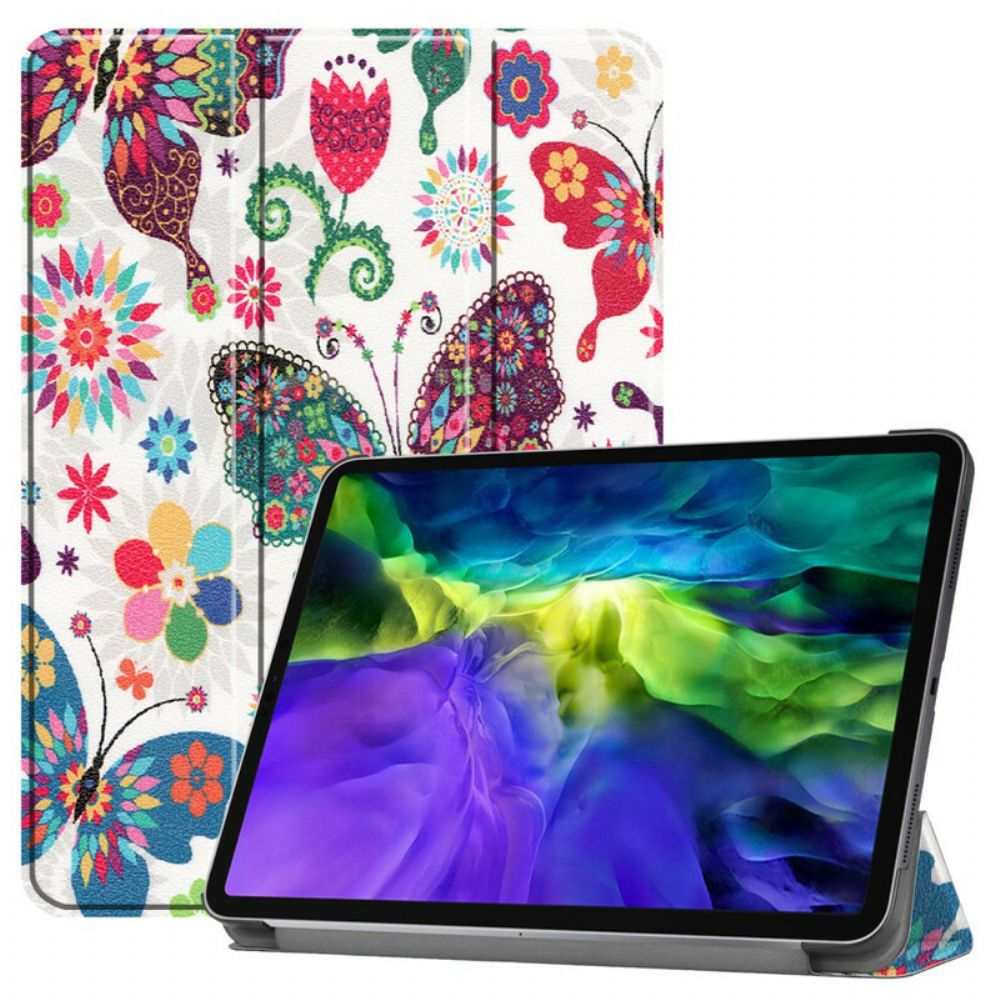 Bescherming Hoesje voor iPad Air (2022) (2020) / Pro 11" Retro Vlinders En Bloemen