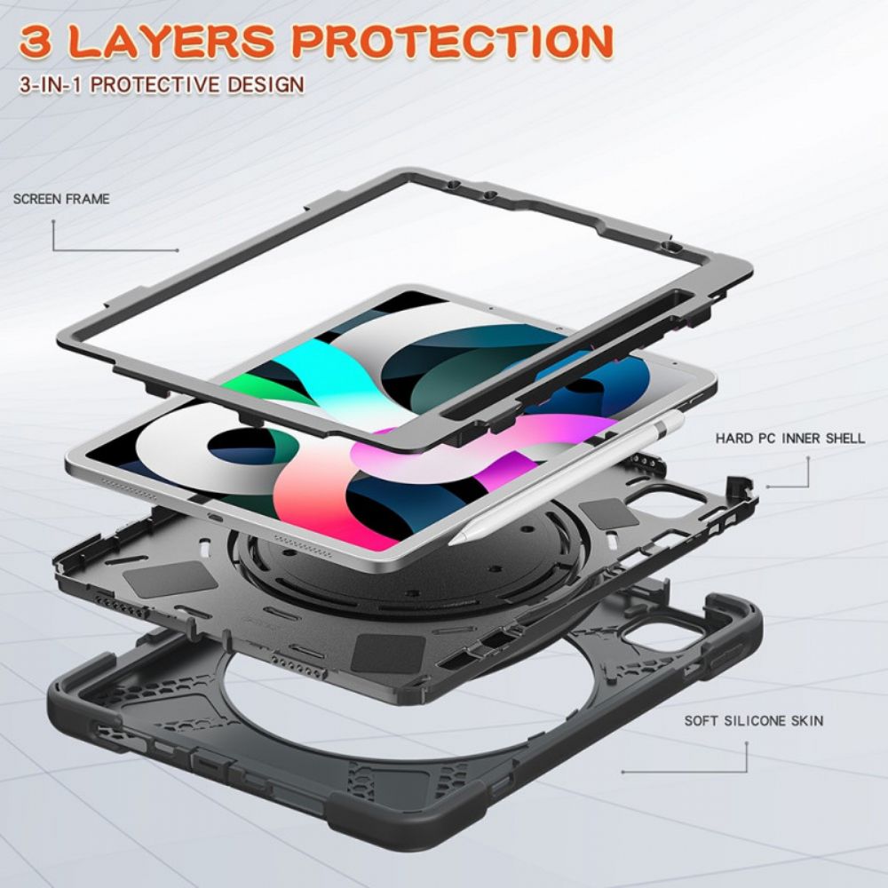 Hoesje voor iPad Air (2022) (2020) / Pro 11" Hybride Ring-roterende Ondersteuning