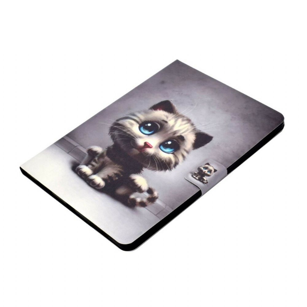 Leren Hoesje voor iPad Air (2022) (2020) / Pro 11" Kitten Met Blauwe Ogen