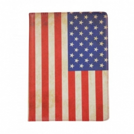 Leren Hoesje voor iPad Air (2022) (2020) / Pro 11" Roterende Amerikaanse Vlag