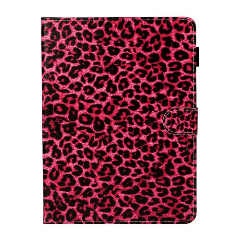 Leren Hoesje voor iPad Air (2022) (2020) / Pro 11" Roze Luipaardpatroon