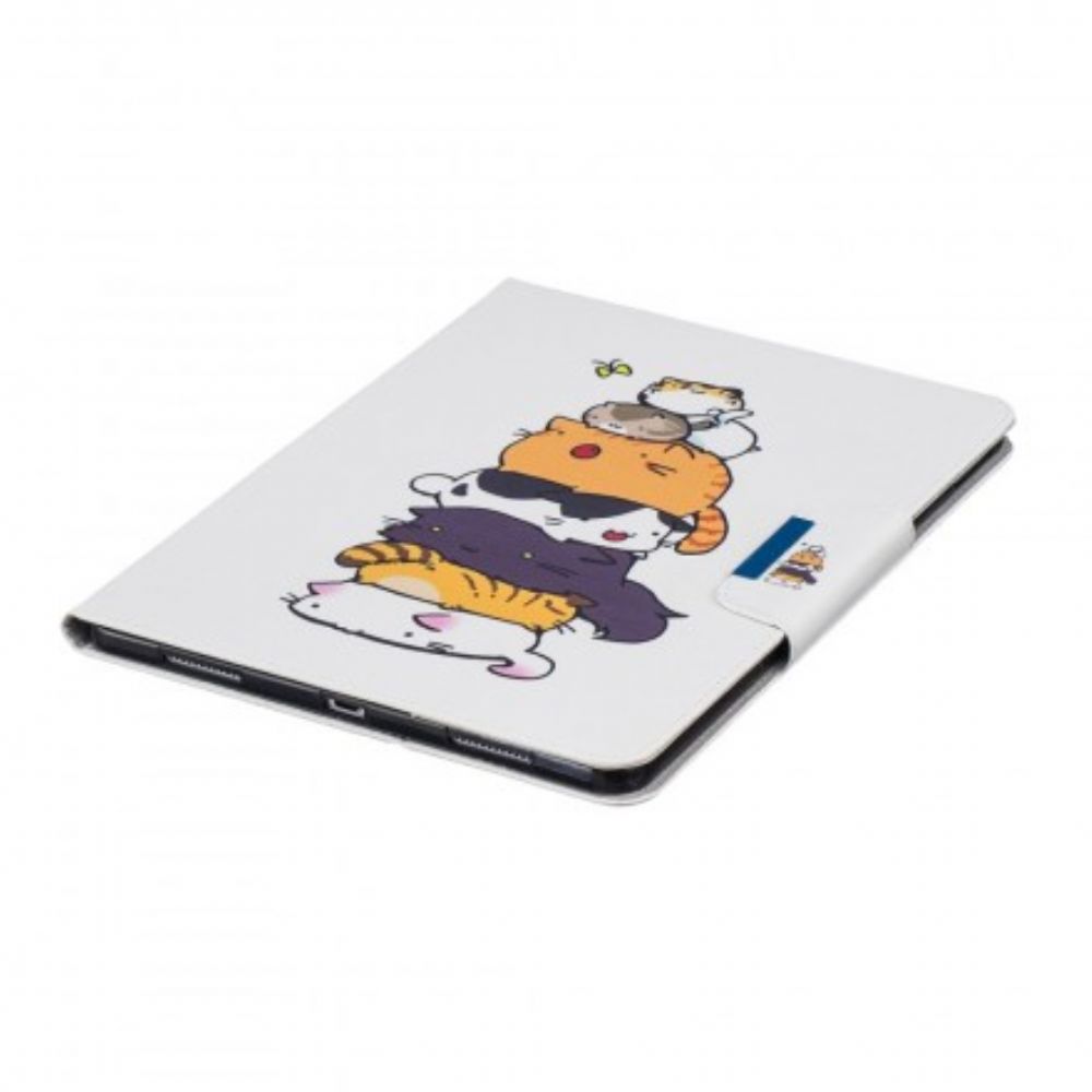 Leren Hoesje voor iPad Air (2022) (2020) / Pro 11" Stapel Katten