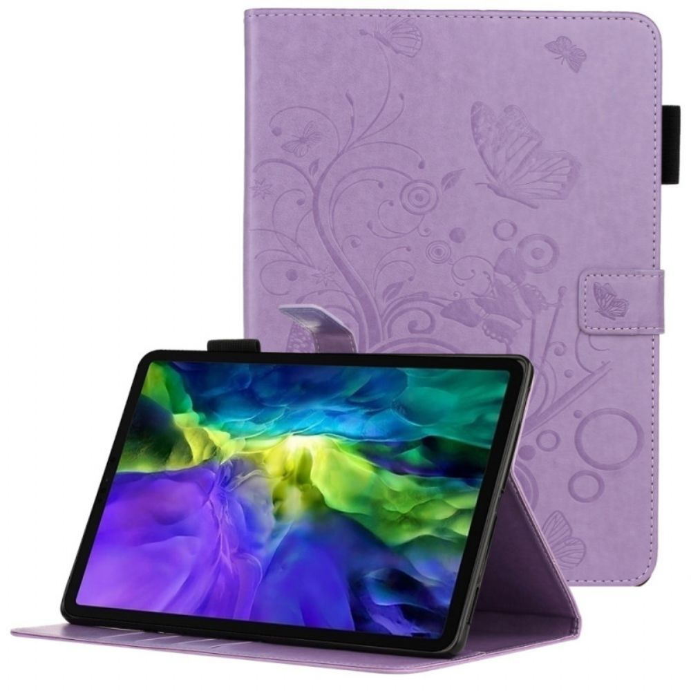 Leren Hoesje voor iPad Air (2022) (2020) / Pro 11" Vlinders Leereffect