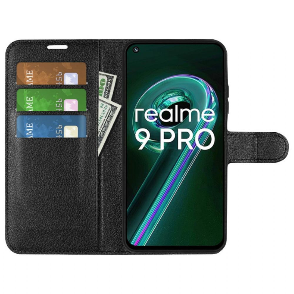 Leren Hoesje voor Realme 9 Pro 5G Klassiek