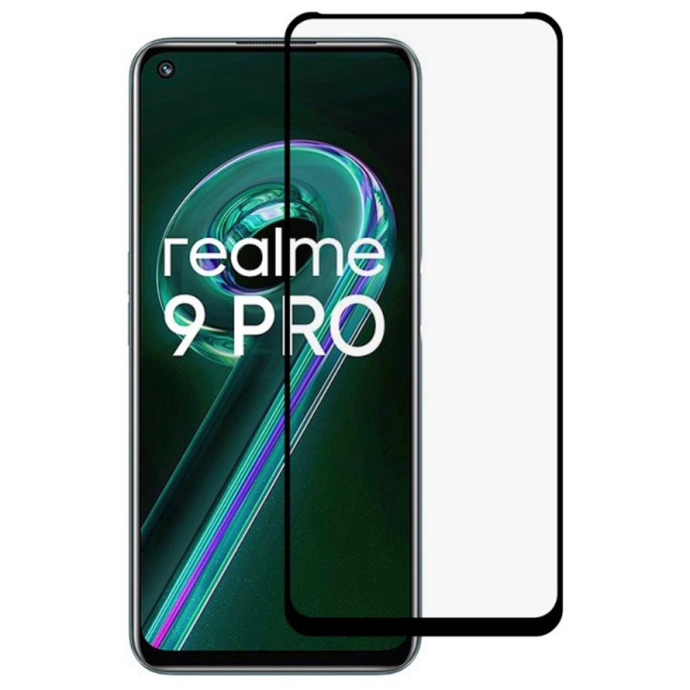 Zwarte Contourbescherming Van Gehard Glas Voor Realme 9 Pro 5G