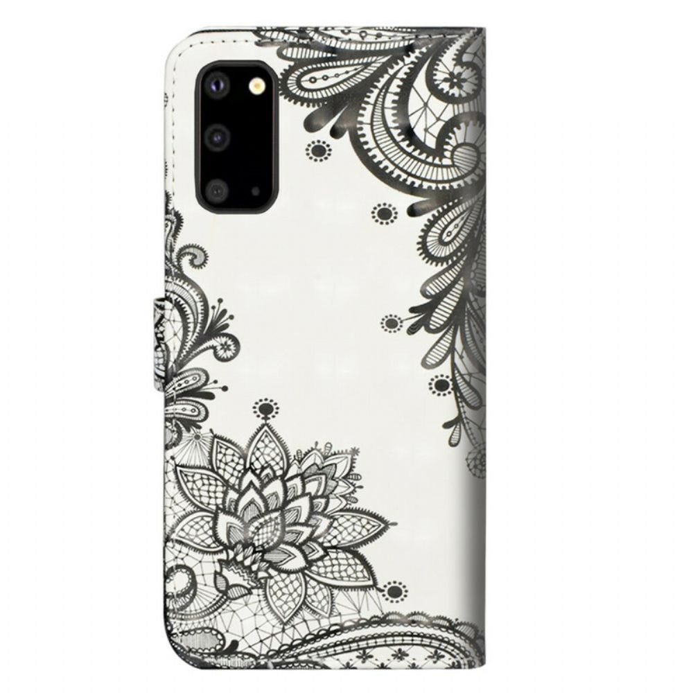 Folio-hoesje voor Samsung Galaxy S20 Plus 4G / 5G Chique Kant