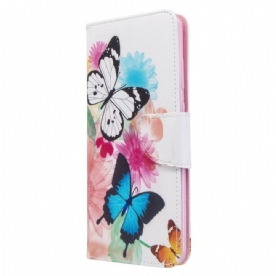 Folio-hoesje voor Samsung Galaxy S20 Plus 4G / 5G Geschilderde Vlinders En Bloemen