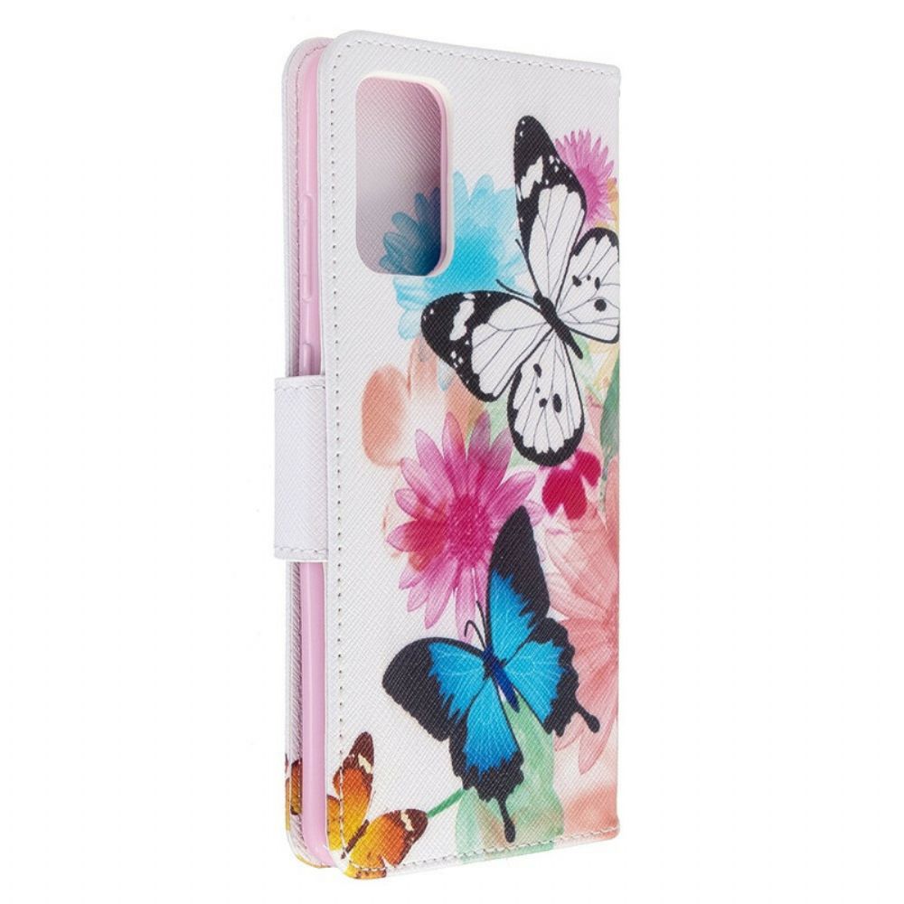 Folio-hoesje voor Samsung Galaxy S20 Plus 4G / 5G Geschilderde Vlinders En Bloemen