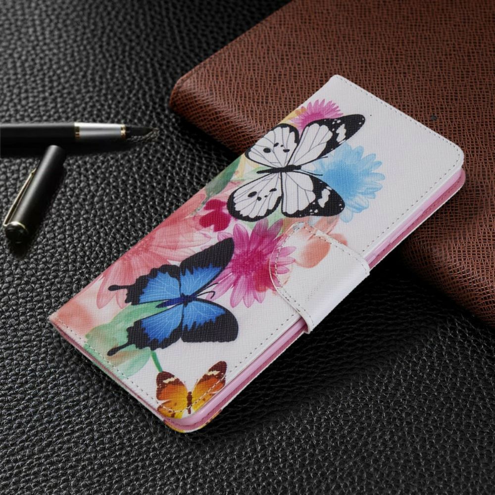 Folio-hoesje voor Samsung Galaxy S20 Plus 4G / 5G Geschilderde Vlinders En Bloemen