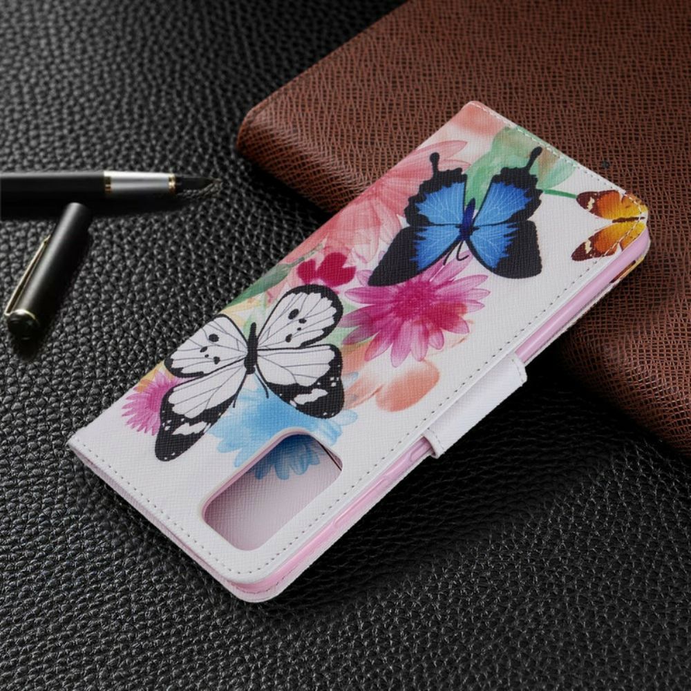 Folio-hoesje voor Samsung Galaxy S20 Plus 4G / 5G Geschilderde Vlinders En Bloemen