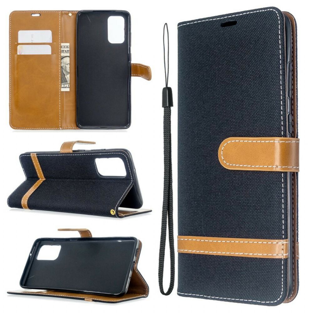 Folio-hoesje voor Samsung Galaxy S20 Plus 4G / 5G Met Ketting Band Met Stof En Leereffect