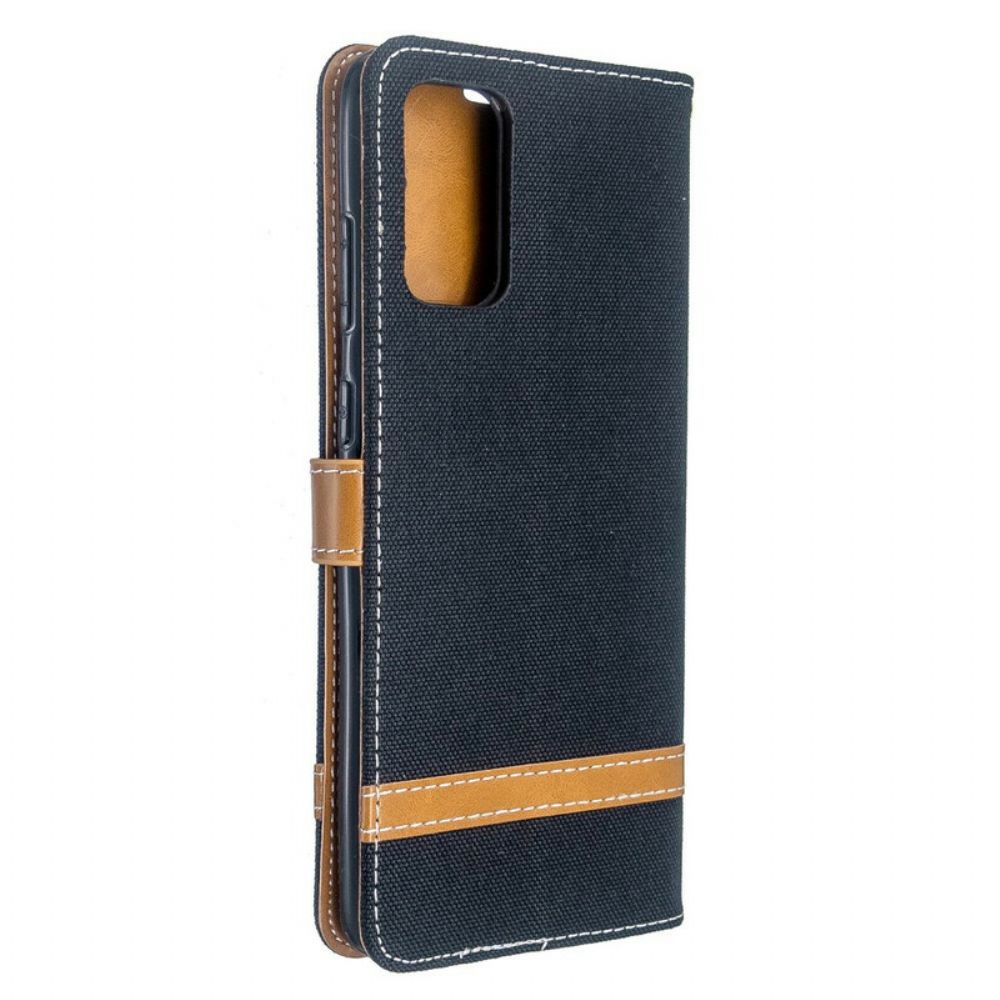 Folio-hoesje voor Samsung Galaxy S20 Plus 4G / 5G Met Ketting Band Met Stof En Leereffect