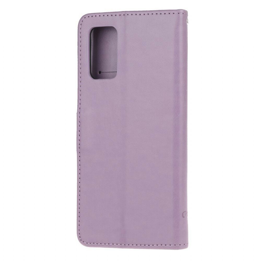 Folio-hoesje voor Samsung Galaxy S20 Plus 4G / 5G Met Ketting Discretieband Vlinders